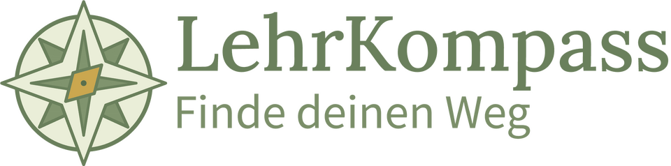 LehrKompass Logo - Kompass mit Name LehrKompass und Leitspruch Finde deine Richtung