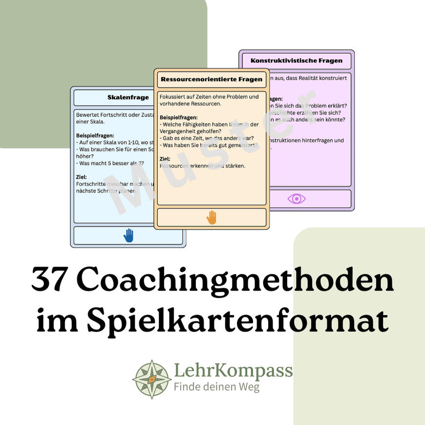 Etsy-Shop Angebot Coachingmethoden im Spielkartenformat