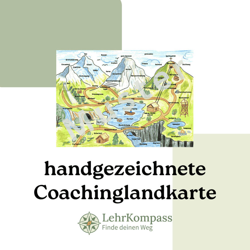 Etsy-Shop Angebot handgezeichnete Coachinglandkarte
