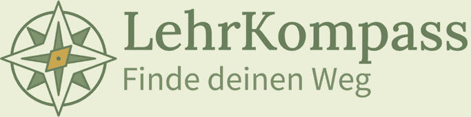 LehrKompass Logo - Kompass mit Name LehrKompass und Leitspruch Finde deine Richtung