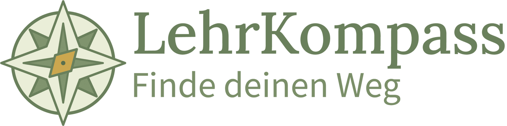 LehrKompass Logo - Kompass mit Name LehrKompass und Leitspruch Finde deine Richtung