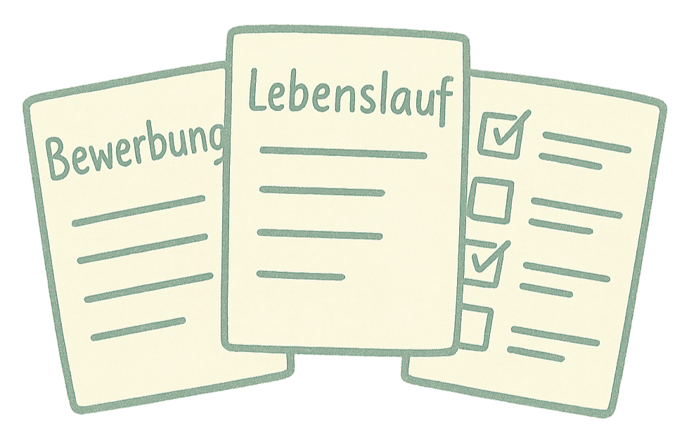 Vorlage Bewerbung, Lebenslauf und Checkliste