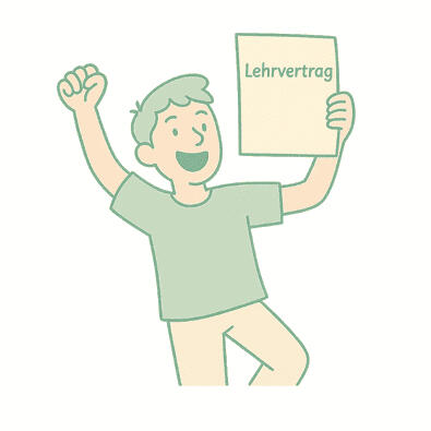 Doodle - Jubel mit Lehrvertrag - Persönliches Coaching