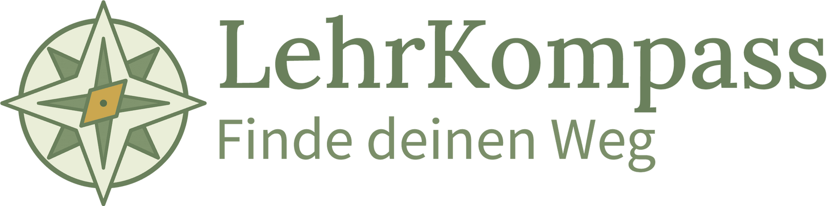 LehrKompass Logo - Kompass mit Name LehrKompass und Leitspruch Finde deine Richtung